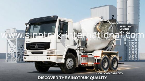 ถังผสมคอนกรีตอุตสาหกรรม 8CBM 290HP 6X4 LHD รถบรรทุกปูนซิเมนต์ผสม