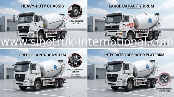 ถังผสมคอนกรีต 10CBM 290HP 6X4 RHD ปั๊มคอนกรีต