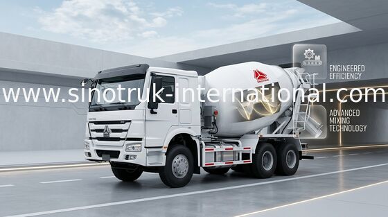 9CBM 290HP 6X4 LHD รถบรรทุกคอนกรีตปั๊มผสม ZZ5257GJBM3647W