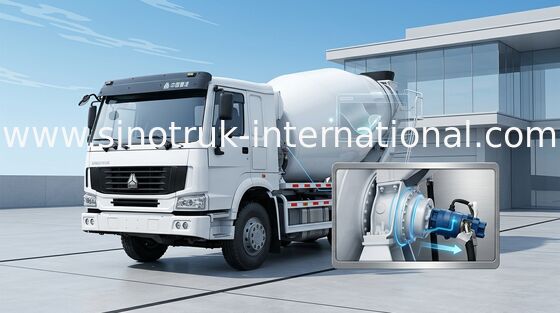 รถบรรทุกคอนกรีต SINOTRUK HOWO 12CBM 371HP 6X4 RHD ZZ5257GJBN4048W