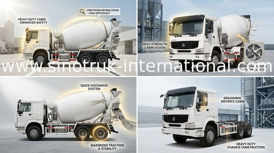 รถโม่ผสมคอนกรีต SINOTRUK HOWO 10CBM 336HP 6X4 LHD ZZ5257GJBN3841W