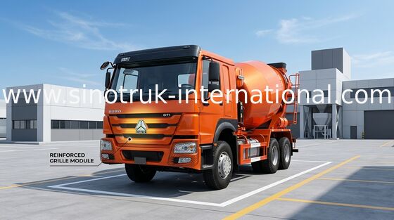 102 กม. / ชม. SINOTRUK HOWO รถโม่ผสมคอนกรีต 371HP 10CBM LHD 6x4
