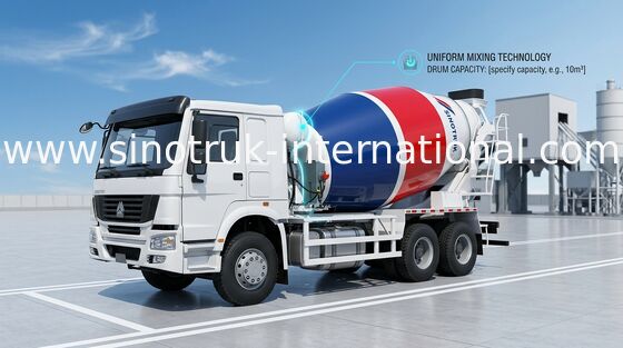 รถบรรทุกคอนกรีต SINOTRUK HOWO 10CBM 290HP 6X4 LHD ZZ5257GJBM3841W