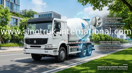 รถบรรทุกคอนกรีต SINOTRUK HOWO 12CBM 336HP 6X4 LHD ZZ5257GJBN4048W
