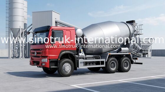 SINOTRUK HOWO รถโม่ผสมคอนกรีต 10 CBM สำหรับการขนส่งคอนกรีต
