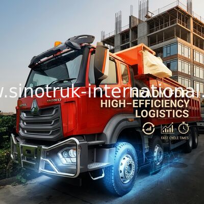 ซุปเปอร์เบียริง HOWO 8×4 Red Tipper 371HP พลังงานที่แข็งแรง 27CBM ความจุใหญ่ ขนส่งภาระหนัก 80100T