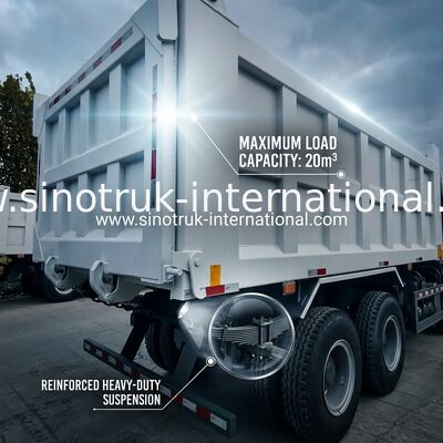 SINOTRUK HOWO 400HP รถกระบะกระบะกระบะสําหรับการก่อสร้าง A7 แสงเตือนทหาร