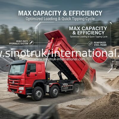 รถบรรทุกถังถัง SINOTRUK HOWO A7 8X4 สําหรับการก่อสร้าง ZZ3317V3567B1