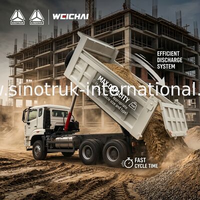 30 - 40 ตัน RHD 10 ล้อ ผ้าใบ Sinotruk Howo 6x4 รถบรรทุก