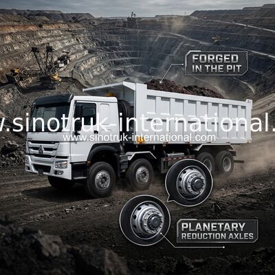 12 Wheels Sinotruk HOWO 8X4 Dump Truck 400hp สำหรับการขุด