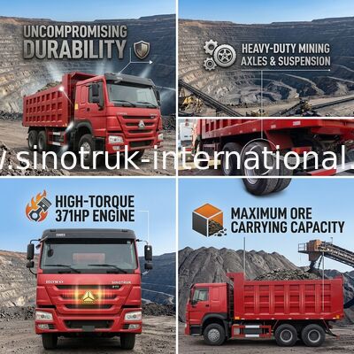 ซีโนทรูคมือสอง โฮโว 6x4 รถบรรทุก 371hp งานหนัก