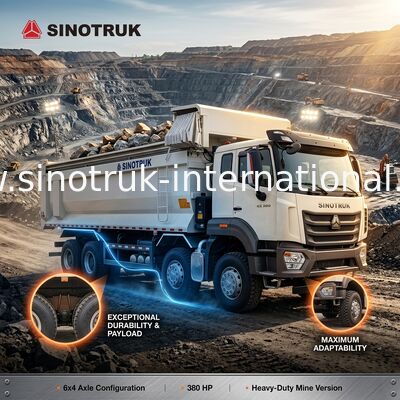 Sinotruk Hohan รถบรรทุกถังถังถังใหม่ HOWO N7 6 × 4 10 ล้อ 380Hp RHD U แบบอัตโนมัติ