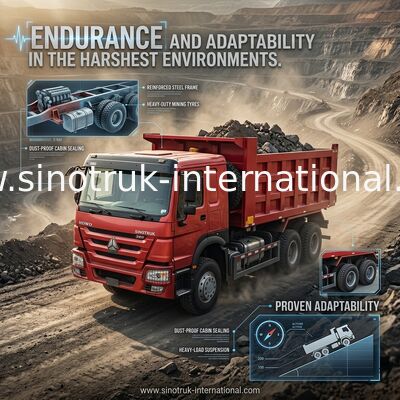 SINOTRUK HOWO 380HP LHD หัวหิน 6X4 สีแดง