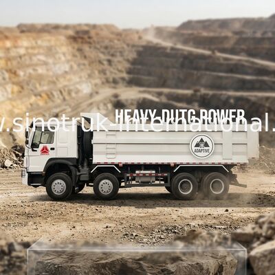 SINOTRUK HOWO รถบรรทุกขุดเหมือง 12 ล้อ 400 แฮปป์ 8 × 4 U