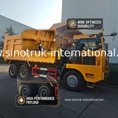 SINOTRUK Heavy Duty Tipper Dump Truck LHD พร้อมโครงกระดูก Cab ความแข็งแรงสูงด้านเดียวสีเหลือง