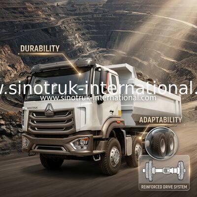 HOWO N7 LHD 12wheels 8X4 400HP รถดัมพ์สำหรับการขุด