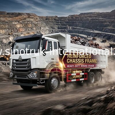 Sinotruk HOWO 8X4 รถดั๊มพ์ 380hp 12 ล้อสีขาว H77L ZZ3317V386JB1R