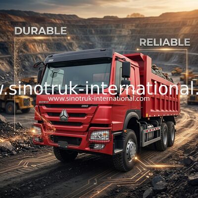 SINOTRUCK โฮว ทิมเปอร์ ดัมป์ทรัค 380hp 6 × 4 20CBM กล่อง 10 ล้อ