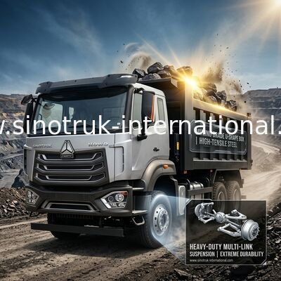SINOTRUK HOWO N7 Cab รถดั๊มพ์ LHD 6X4 400HP Diamond Silver