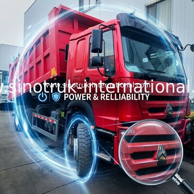Sinotruk Howo ทิมเปอร์ดัมป์รถบรรทุก 380Hp 6 × 4 กับ Hyva ไฮดรอลิกไซลินเดอร์สําหรับการเหมืองแร่