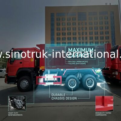 SINOTRUK HOWO รถดั๊มพ์ RHD 6 × 4 336HP สีแดง