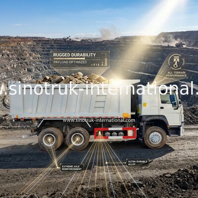 RHD 6×6 10ล้อ ขาว HOWO รถกระบะลากลาก Full Drive แรงม้าสูง 380HP
