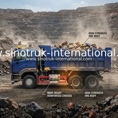 Sinotruk N7 รถดั๊มพ์ 10 ล้อ 400Hp 6 × 4 พร้อมไฟเตือน