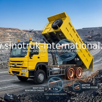 แรงม้าสูง 400HP HOWO รถดั๊มพ์ LHD 6x4 10ล้อ