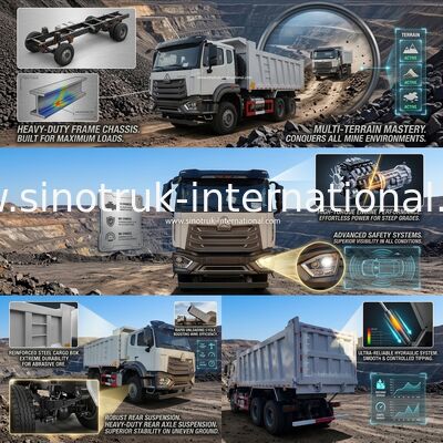SINOTRUK HOHAN Heavy Duty รถดั๊มพ์สำหรับอุตสาหกรรมเหมืองแร่