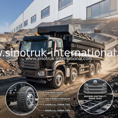 371HP SINOTRUK HOWO รถดั๊มพ์ RHD 8×4