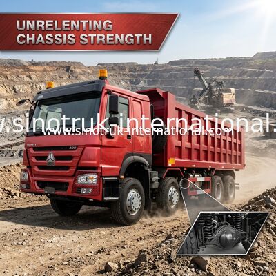 SINOTRUK RED HOWO 400HP 8 × 4 TIPPER รถบรรทุกขยะ LHD