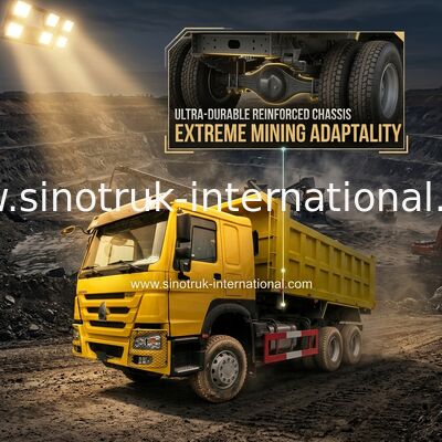 SINOTRUK HOWO 400HP รถดั๊มพ์สำหรับงานก่อสร้าง A7 สีเหลือง ZZ3257V3847B1