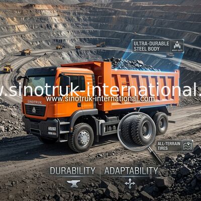 Orange Sinotruk Howo 6 X 4 รถดั๊มพ์ใหม่ 371HP LHD