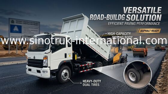 ZZ1107D3815C1 Docks Howo 4x2 Dump Truck สีขาว