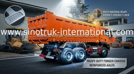HOWO รถดัมพ์ Sinotruk 371HP TXcab Sunset Orange ZZ3257N384GB1