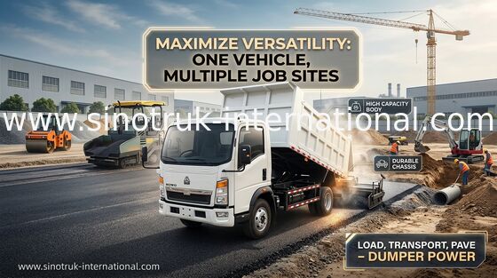 รถดั๊มพ์สีขาว, Howo Tipper Truck ขวามือ