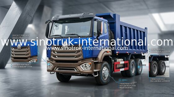 Euro 2 371hp Howo 6x4 รถดั๊มพ์สำหรับงานก่อสร้าง