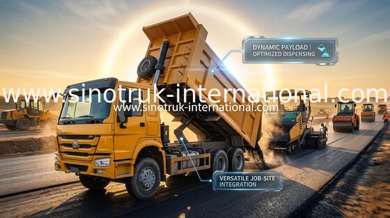Euro 2 HOWO Yellow King Mine Dump Truck กำลังโหลด 30 ตัน