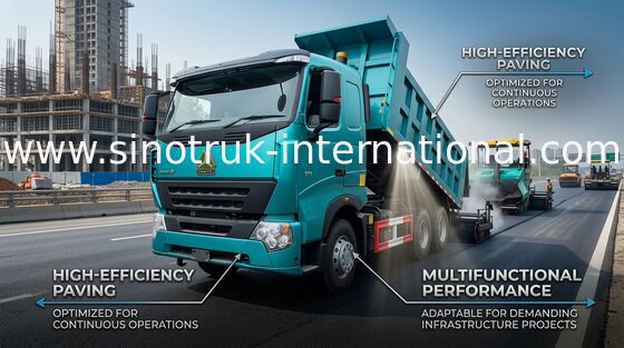 SINOTRUK HOWO A7 รถดัมพ์สำหรับการก่อสร้าง 30 - 40 ตัน RHD 10 ล้อ