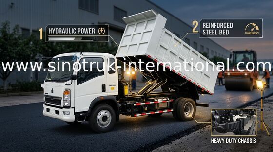 Sinotruk Howo รถดั๊มพ์ขนาดเบา 4 × 2 Rhd 8 Tons 116hp