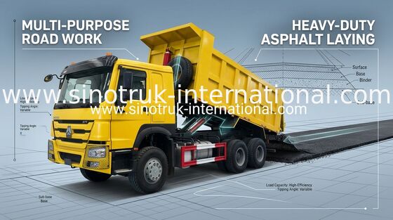 การสิ้นเปลืองเชื้อเพลิงน้อย Tipper Dump Truck สำหรับอุตสาหกรรมเหมืองแร่ / การก่อสร้าง