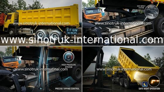 Heavy HOWO Mine Dump Truck, รถดัมพ์สีเหลือง 30 - 40 ตัน 10-25CBM