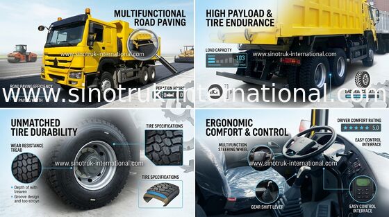 การขุดเพื่อก่อสร้างโดยใช้รถดัมพ์ขนาด 290HP LHD 6x4 SINOTRUK HOWO
