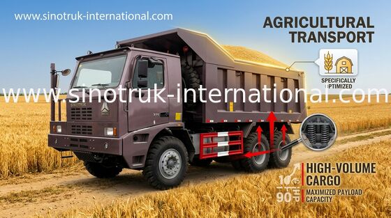 HOWO รถบรรทุกดิน / 70 T SINOTRUK HOWO รถบรรทุกดินสำหรับการทำเหมือง ZZ5707V3840CJ