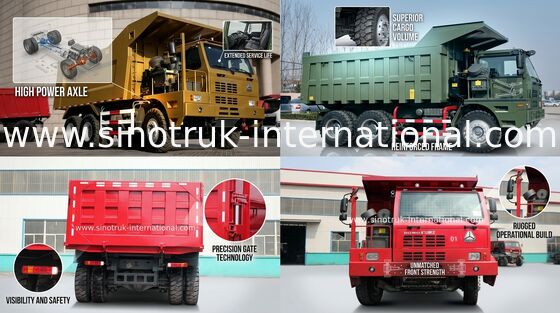 ประสิทธิภาพสูง LHD 6X4 รถบรรทุก SINOTRUK HOWO ที่มีมาตรฐานการปล่อยก๊าซ Euro 2