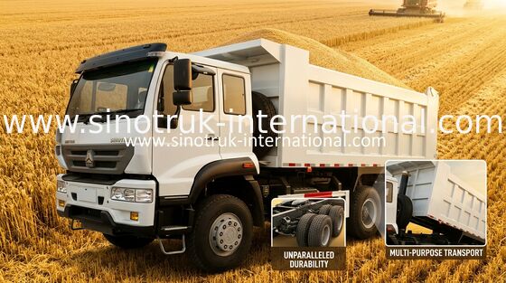 SINOTRUK รถบรรทุกขนาดใหญ่ Prince Dump Truck 10 ล้อ 336HP LHD 25-30tons ZZ3251N3641W