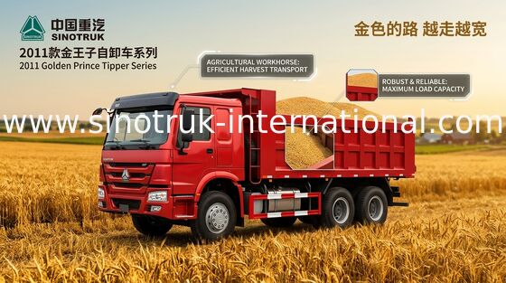 SINOTRUK รถบรรทุกขนาดใหญ่ Prince Dump Truck 10 ล้อ 336HP RHD 25-30tons ZZ3251N3641W