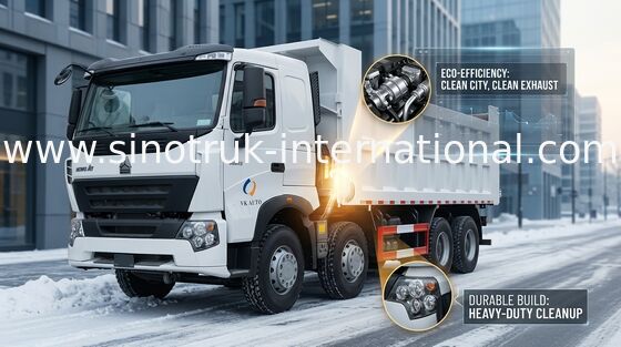 สีขาว SINOTRUK HOWO A7 8X4 รถบรรทุกหนักสำหรับการขุด ZZ3317N3867N1