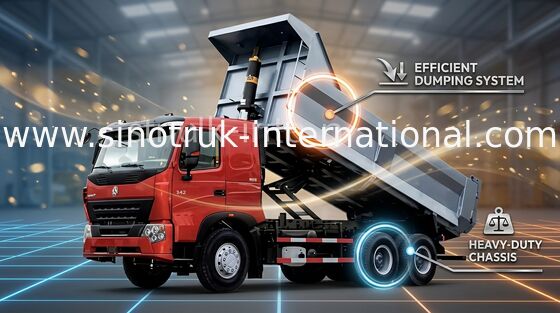 รถดัมพ์ SINOTRUK HOWO A7 371HP สำหรับงานก่อสร้าง ZZ3257N3847N1