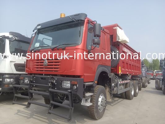 SINOTRUK HOWO โค๊บหน้าผี 400HP LHD ทิมเปอร์ดัมป์ตู้ 6X4